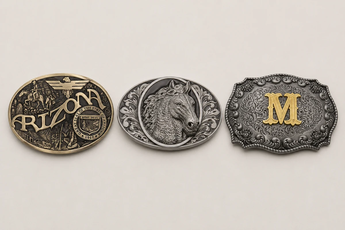 2D and 3D relief compared on custom zinc alloy belt buckles