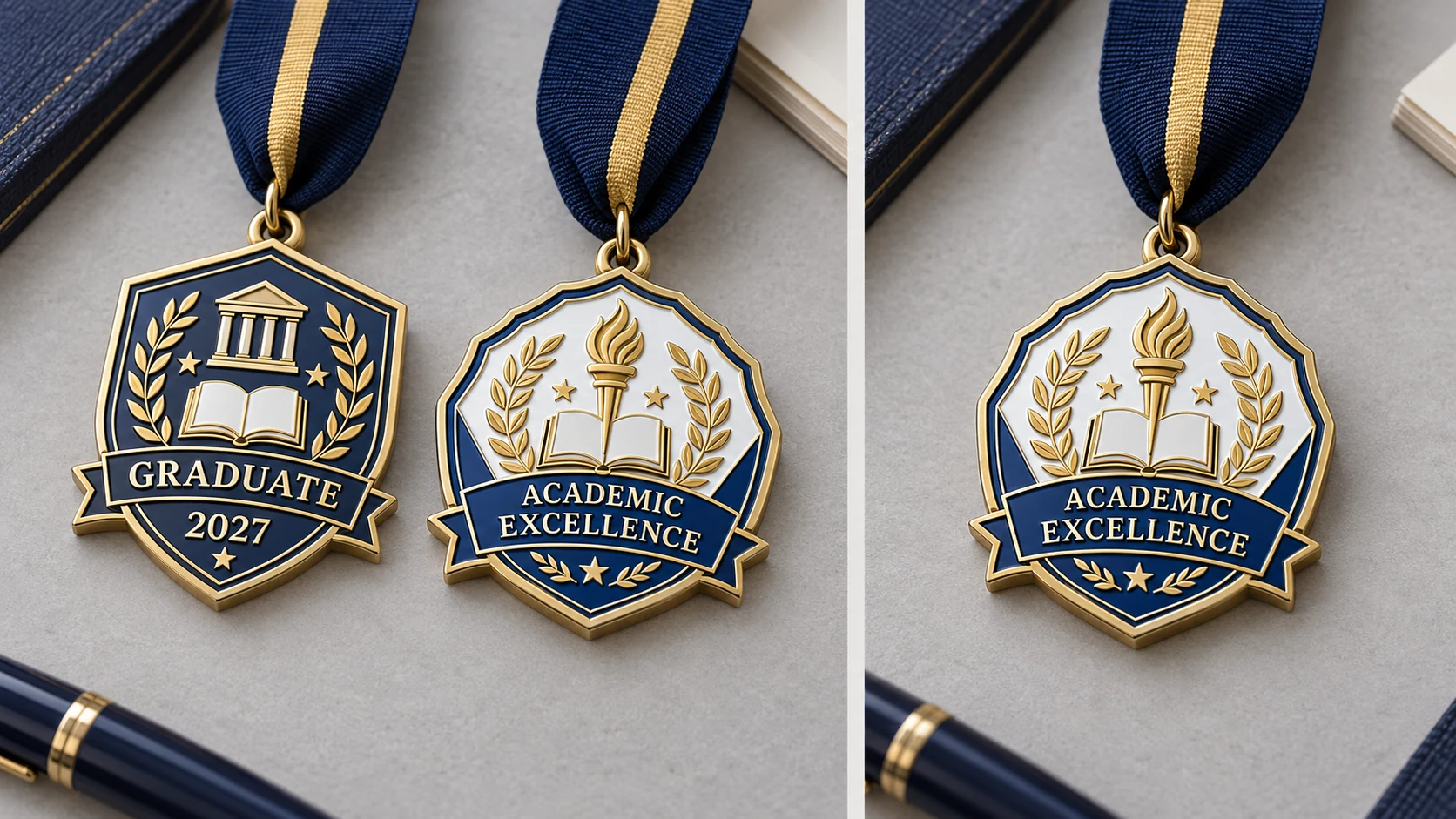 Comparison of a standard graduation medal with an additional honor medal versus a single replacement honor medal