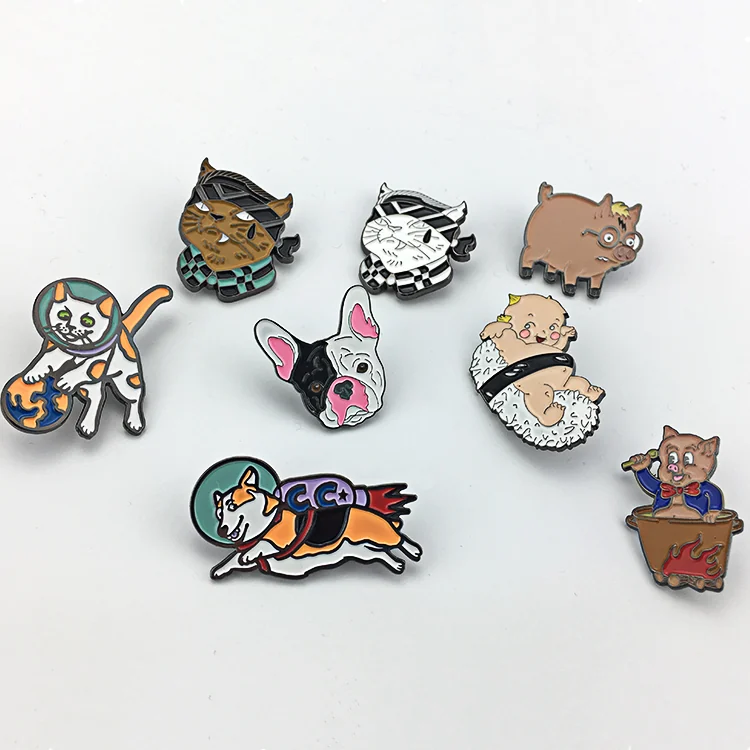 custom animal enamel lapel pin samples for production review