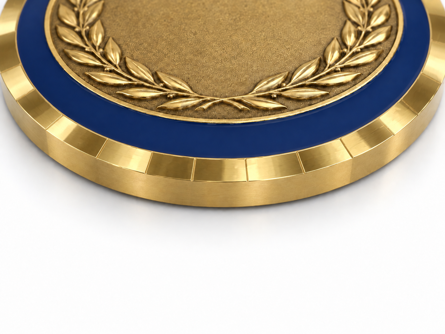 Challenge coin bezel edge close-up