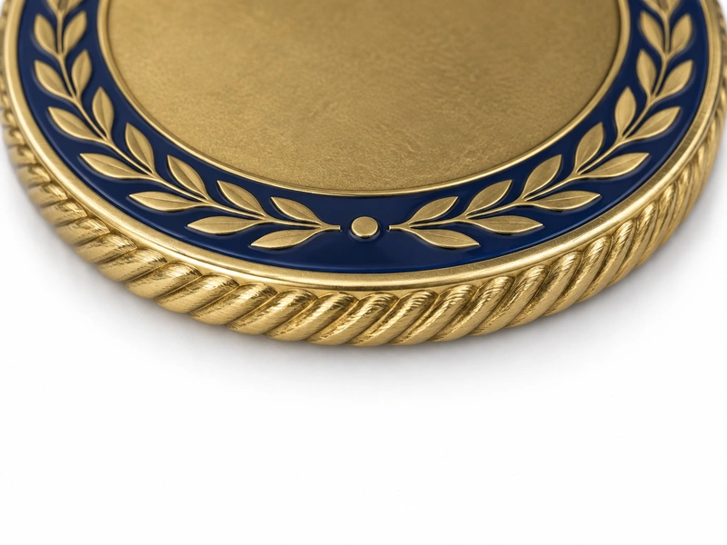 Challenge coin rope edge close-up
