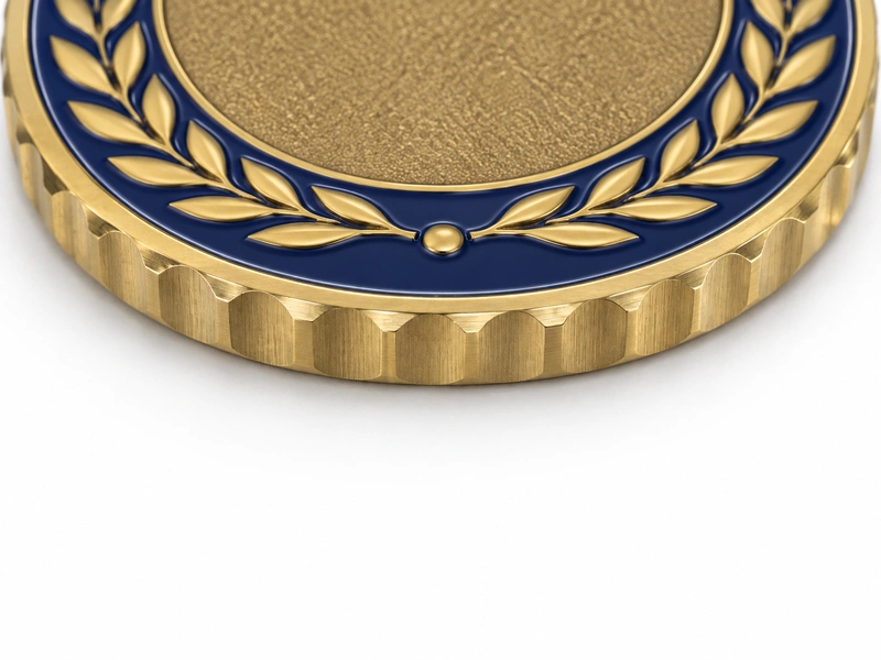Challenge coin custom edge close-up