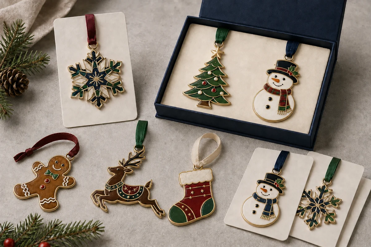 Custom Christmas ornaments for employee recognition client gifts events and retail merchandise