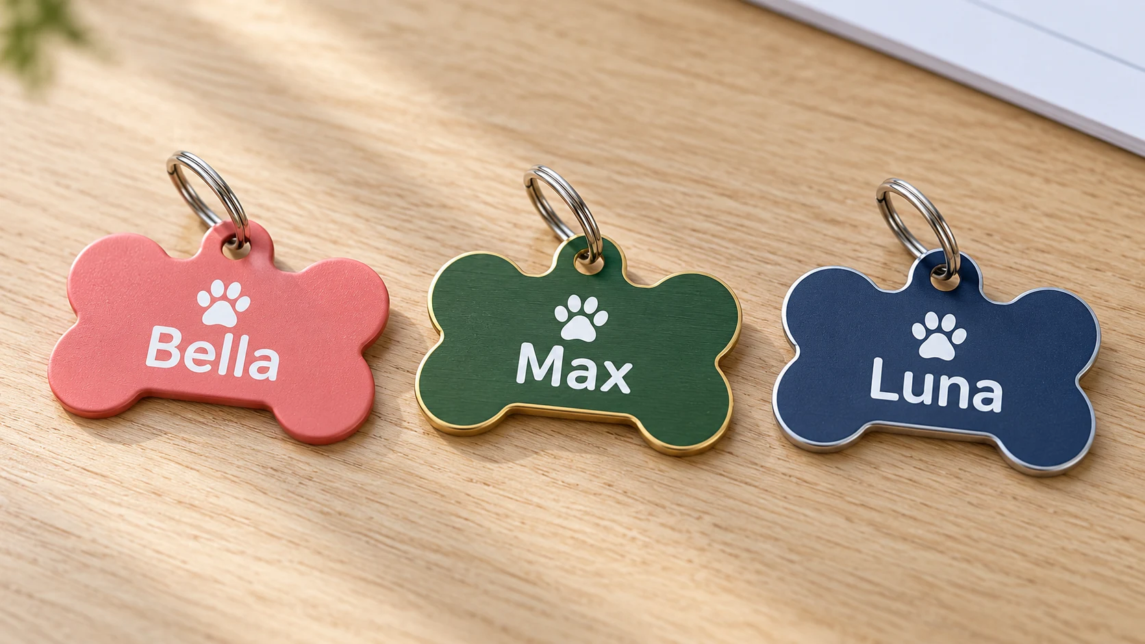 Custom Pet Tags: One Brand Design, Different Pet Details
