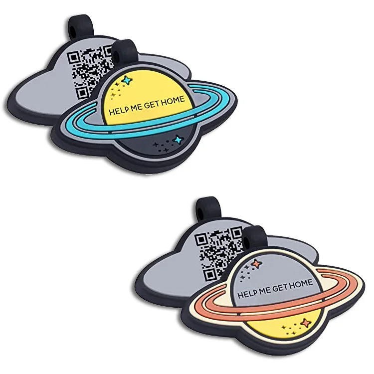 Custom silicone planet QR dog tag