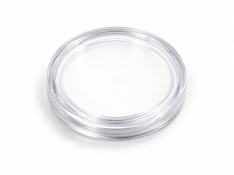Clear round protective coin capsule