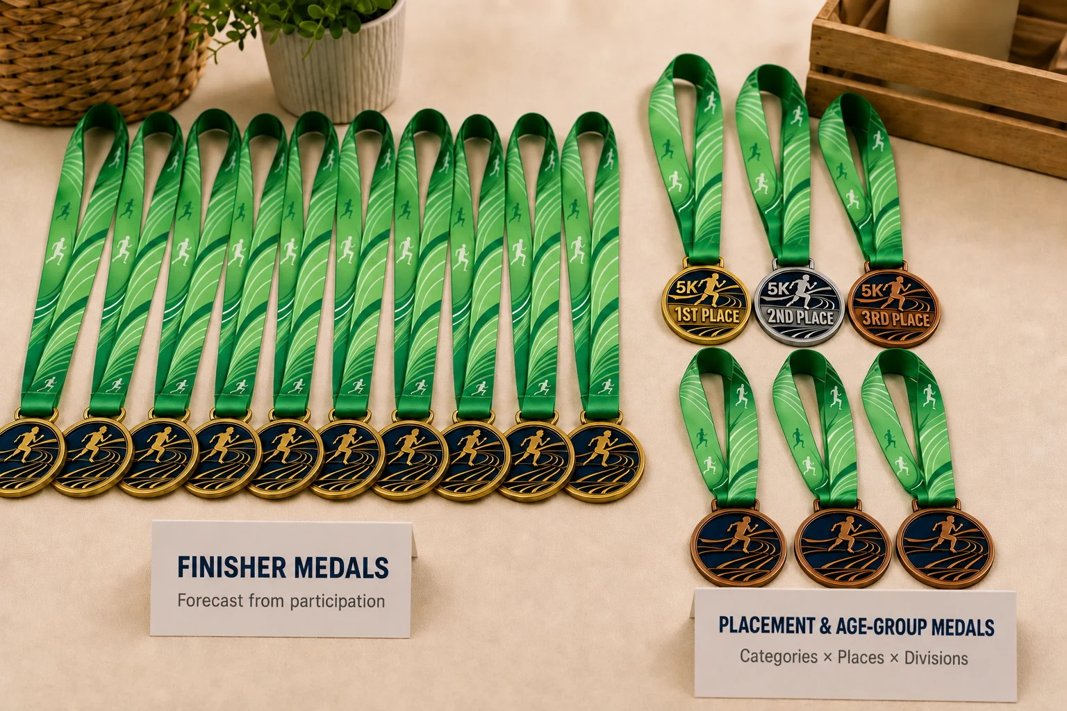 Finisher medals stored separately from placement and age group medals