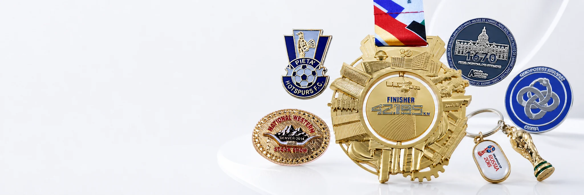Custom enamel pins medals and challenge coins hero banner
