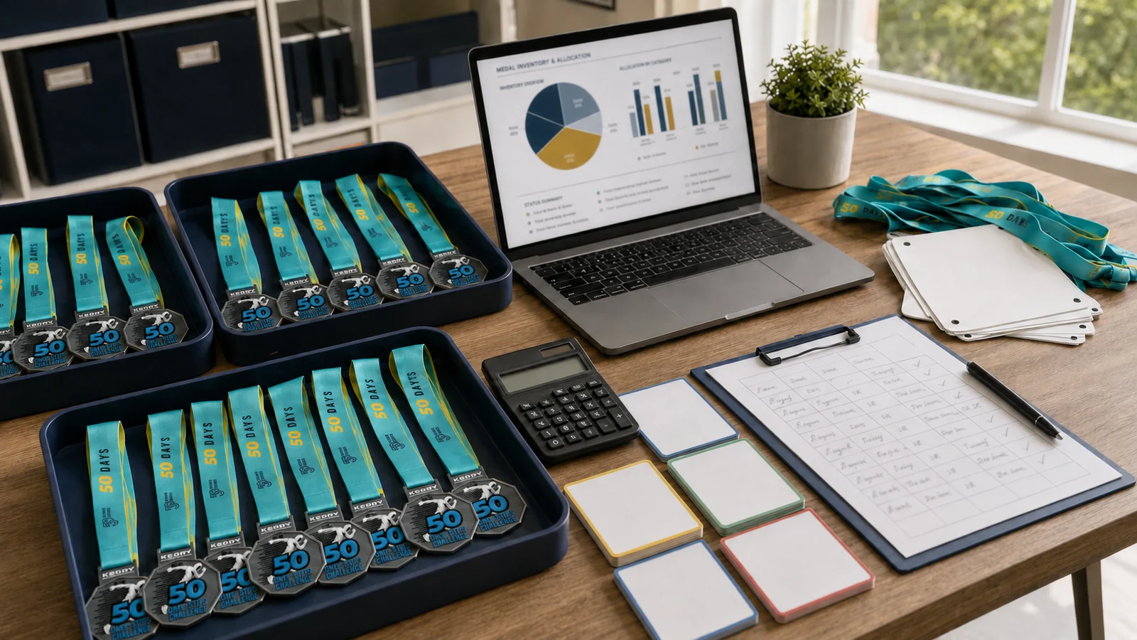 Race director calculating how many finisher medals to order