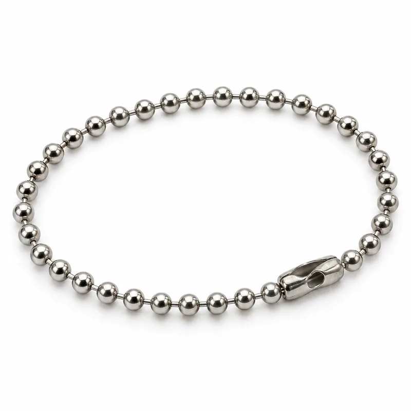 Silver ball chain with connector