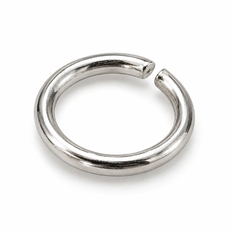 Open silver jump ring for connecting keychain parts
