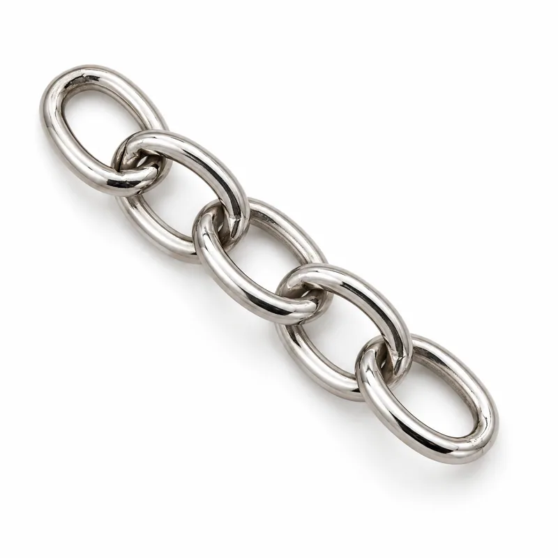 Short silver metal link chain for a keychain