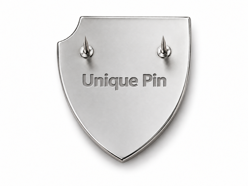 Recessed Unique Pin back stamp on custom lapel pin