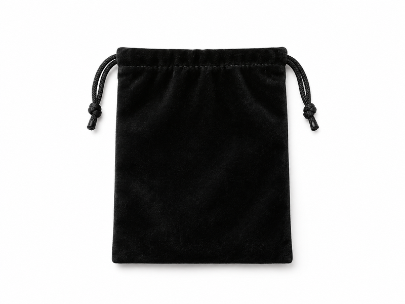 Black velvet drawstring bag for custom medals