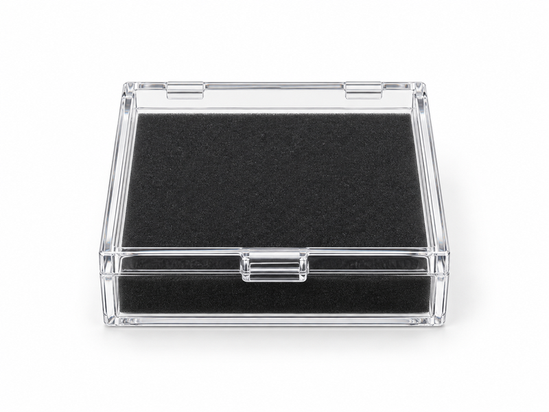 Clear acrylic presentation box with black insert