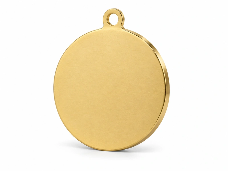 Gold medal with an integrated round loop