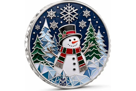 Christmas snowman custom challenge coin