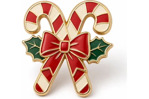 Christmas candy cane custom enamel pin