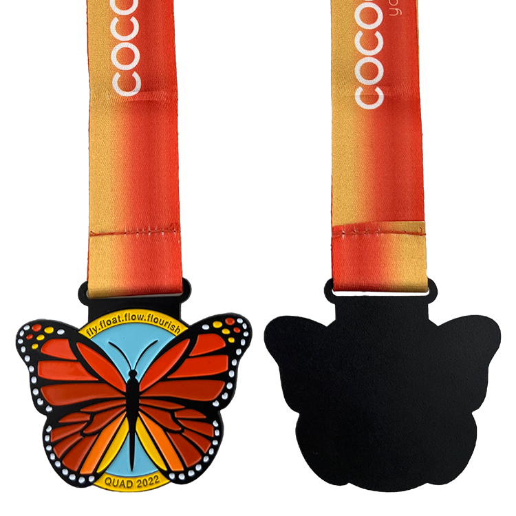 Custom butterfly medal with ribbon