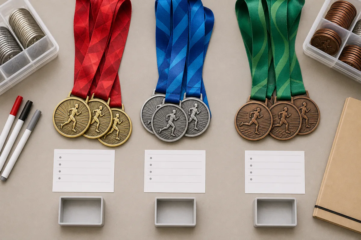 Separate medal quantities planned for 5K 10K and half marathon events