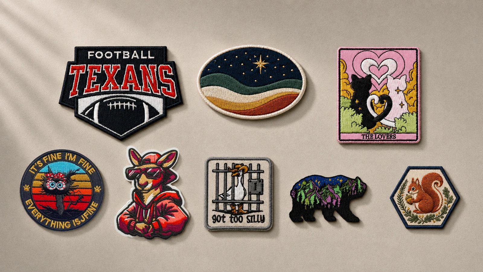 Round oval rectangular shield and custom patch shapes