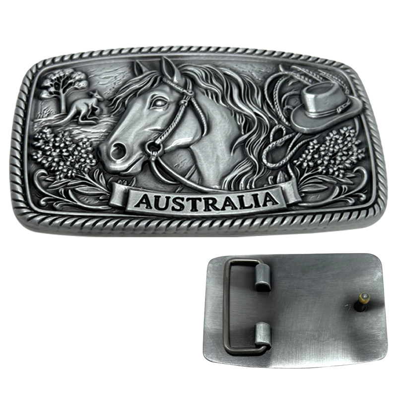 Australia horse relief belt buckle