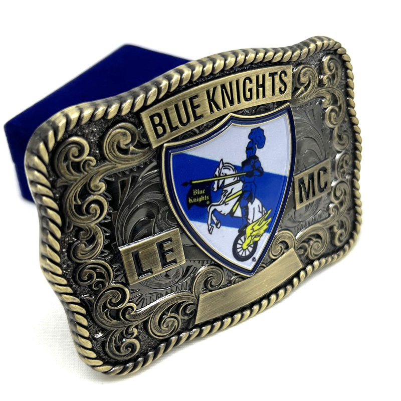 Blue Knights MC antique belt buckle