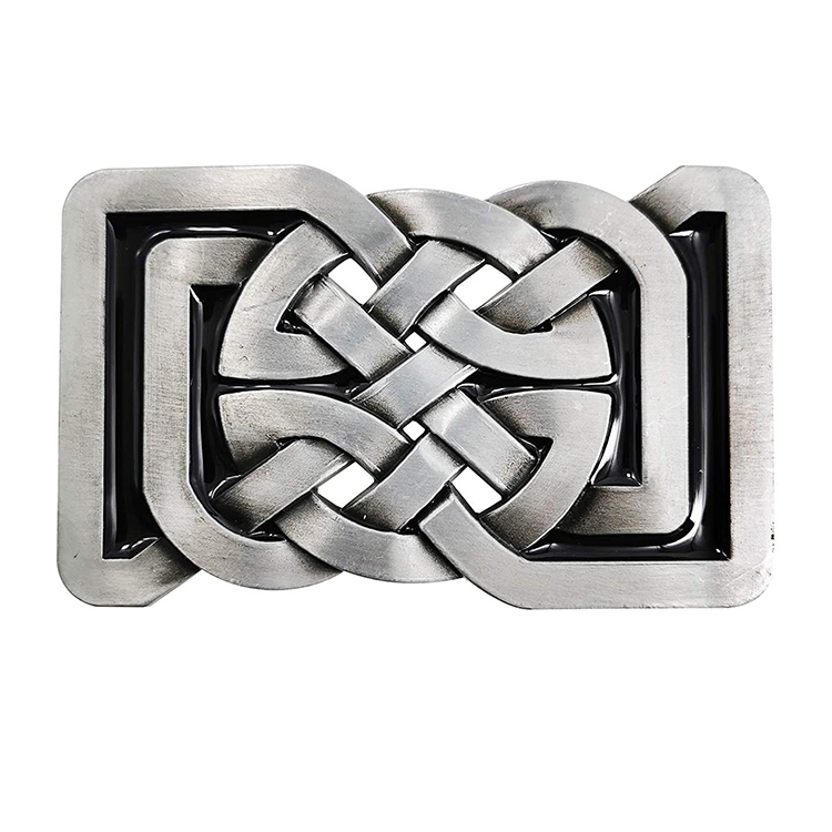 Celtic knot antique silver belt buckle