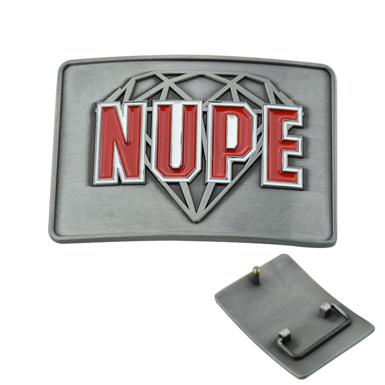 NUPE logo rectangle belt buckle