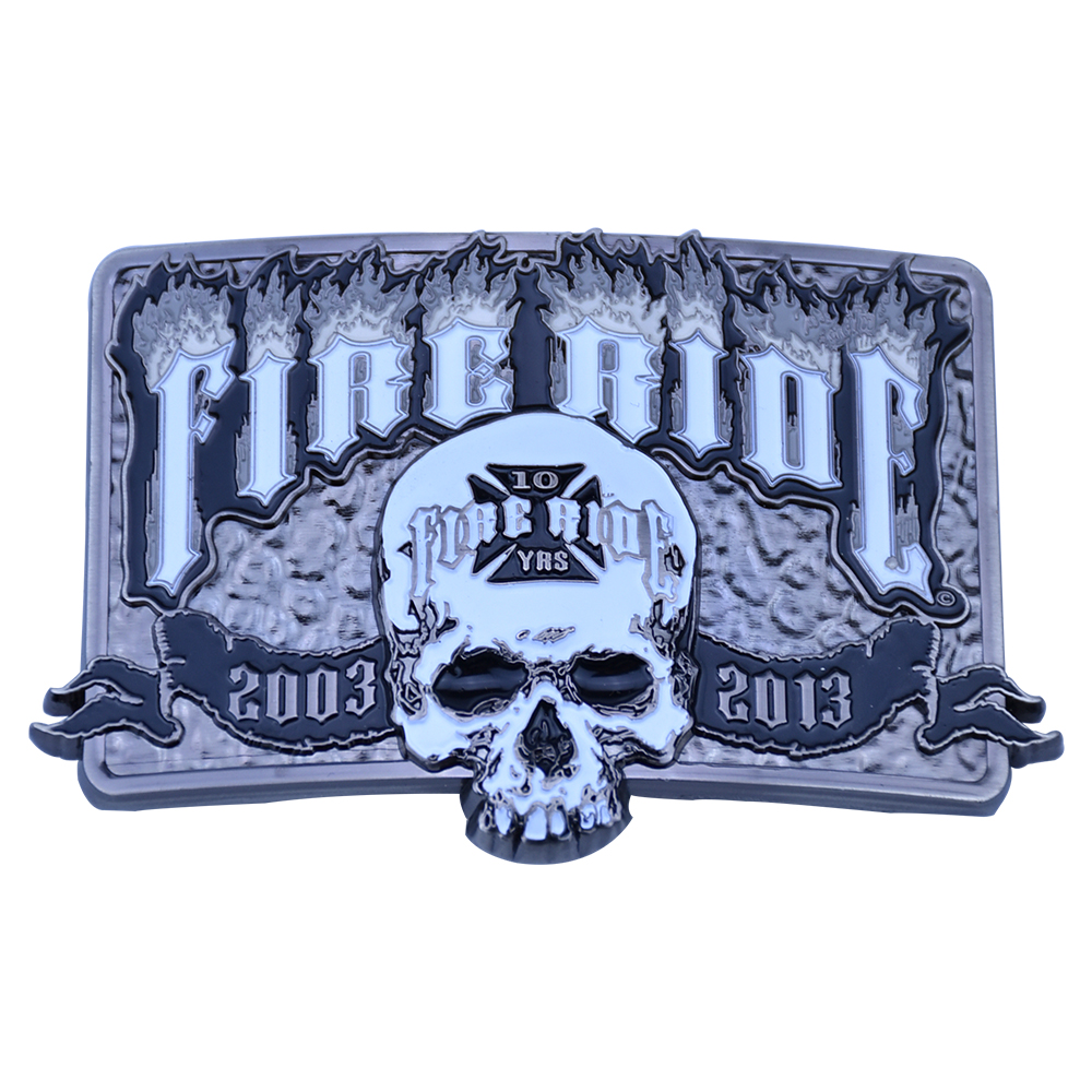Western skull relief belt buckle