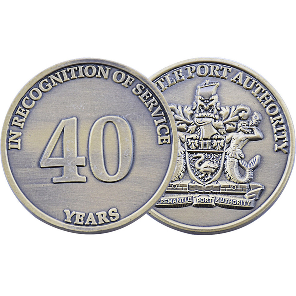40 years port authority double sided challenge coin