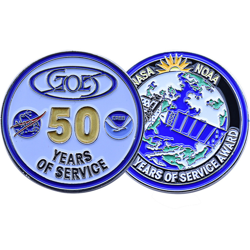 50 years of service double sided challenge coin