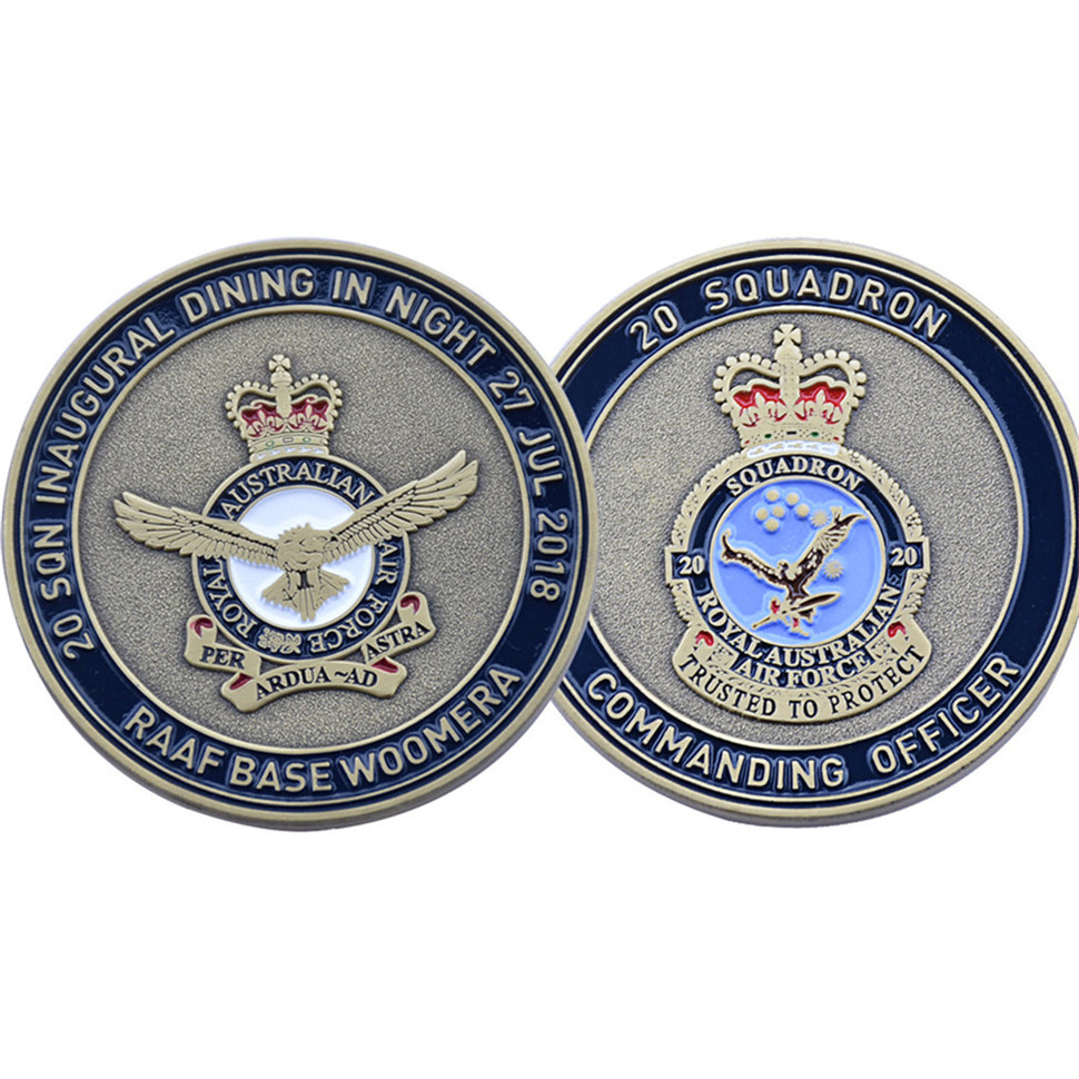 Antique military squadron challenge coins