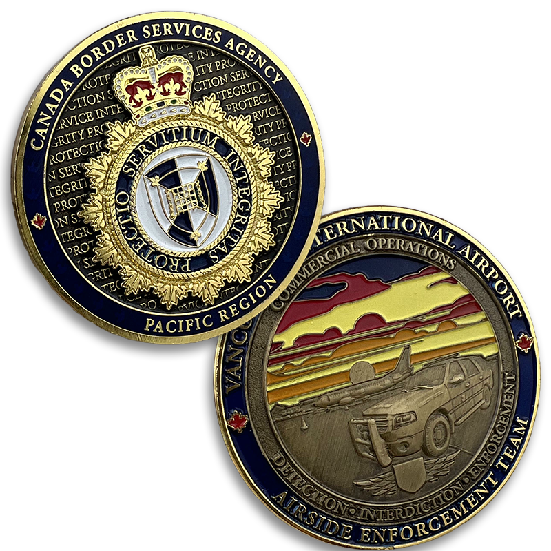 Canada Border Services Pacific Region double sided challenge coin