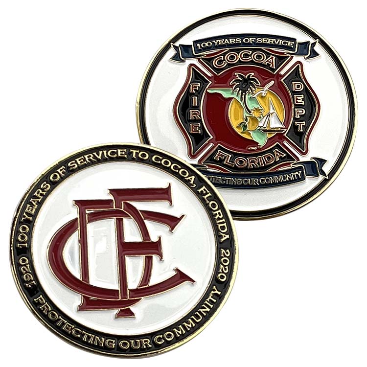 Cocoa Fire Department double sided challenge coin