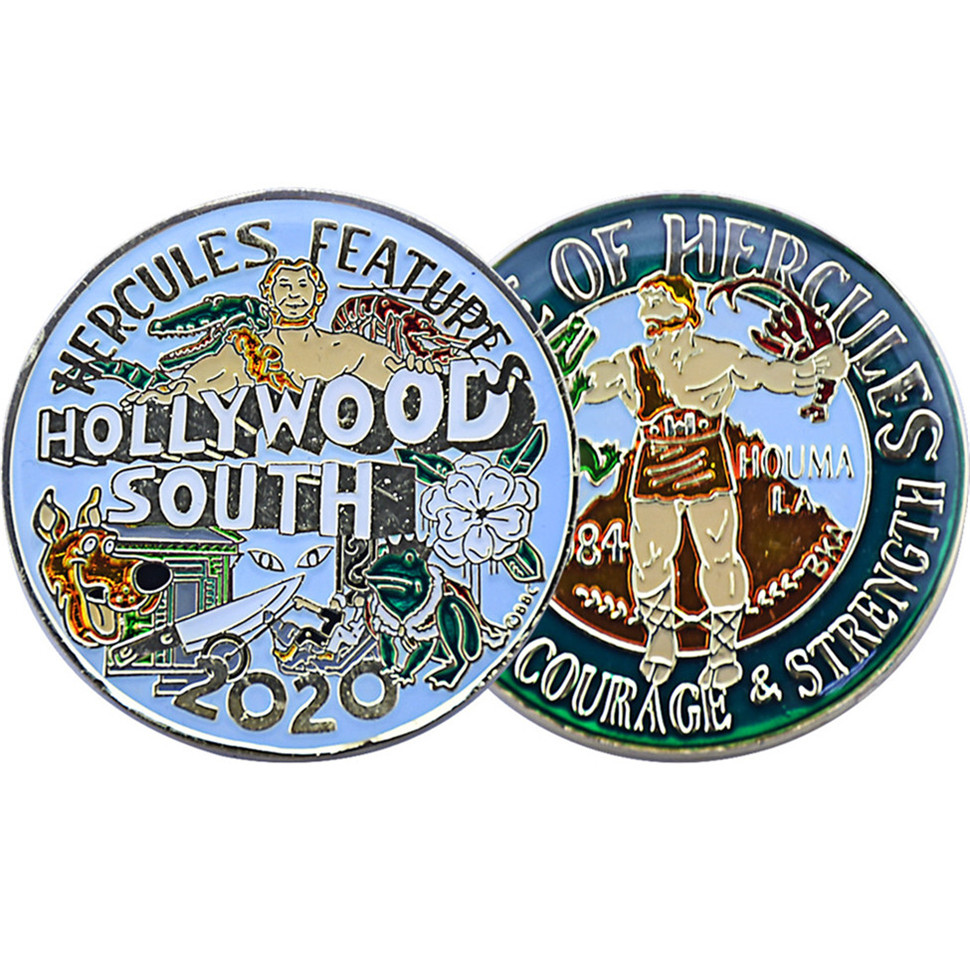 Cut shape route map challenge coin