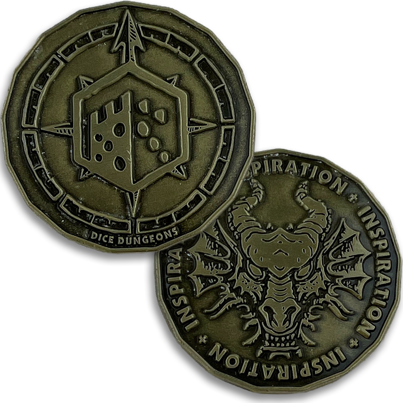 Dice Dungeons Inspiration double sided challenge coin