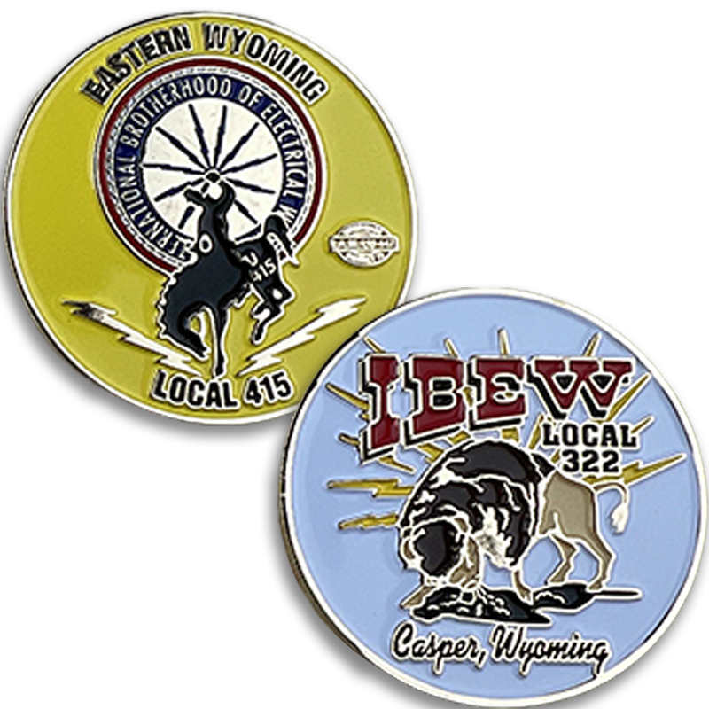 IBEW Eastern Wyoming double sided challenge coin