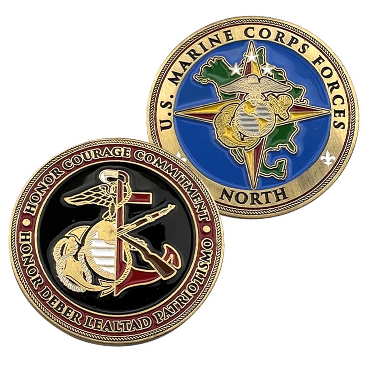 U.S. Marine Corps Forces North double sided challenge coin