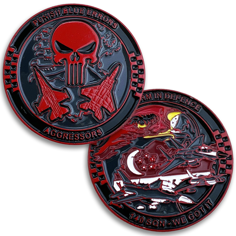 Punish Blue Errors Aggressors double sided challenge coin