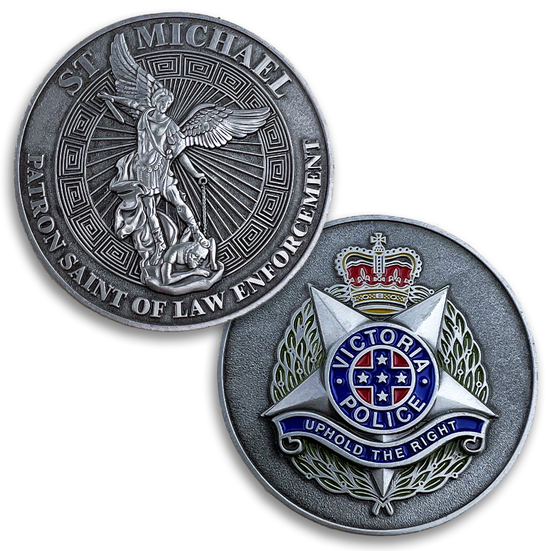Victoria Police St. Michael double sided challenge coin