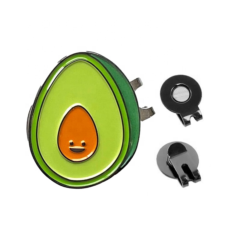 Avocado golf hat clip ball marker
