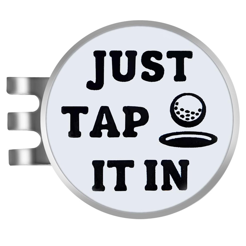 Just Tap It In golf hat clip ball marker