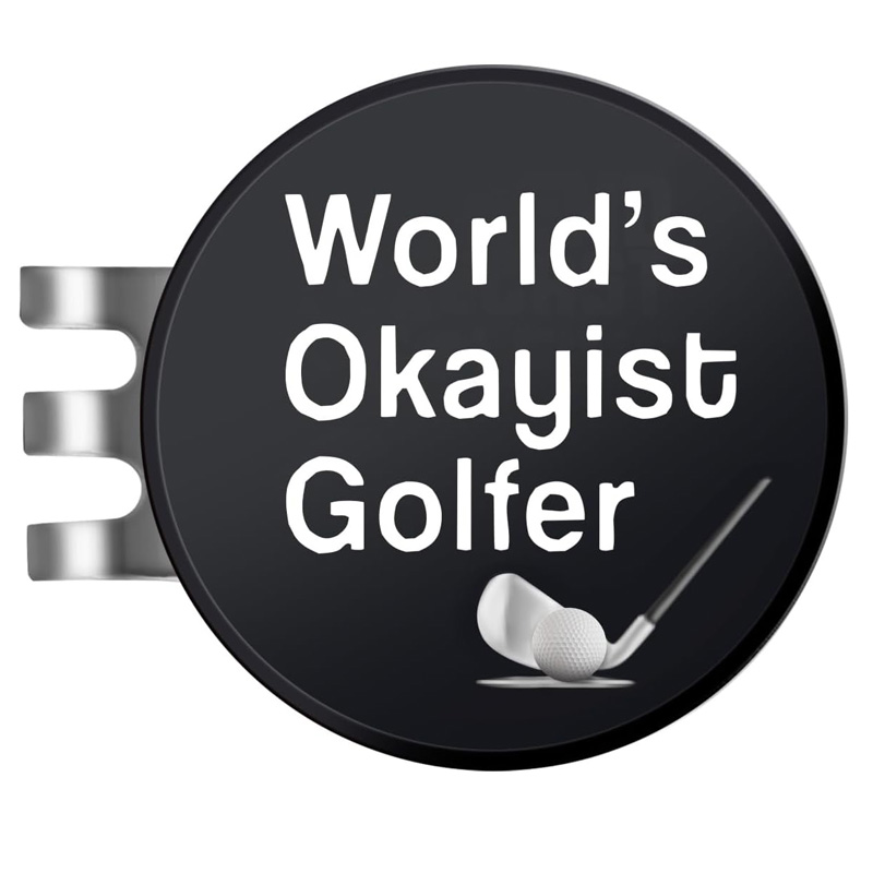 World's Okayist Golfer golf hat clip ball marker