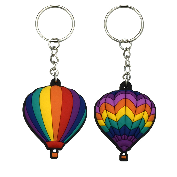 Rainbow balloon PVC keychain set