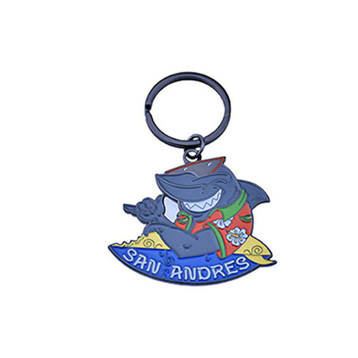 San Andres shark enamel keychain