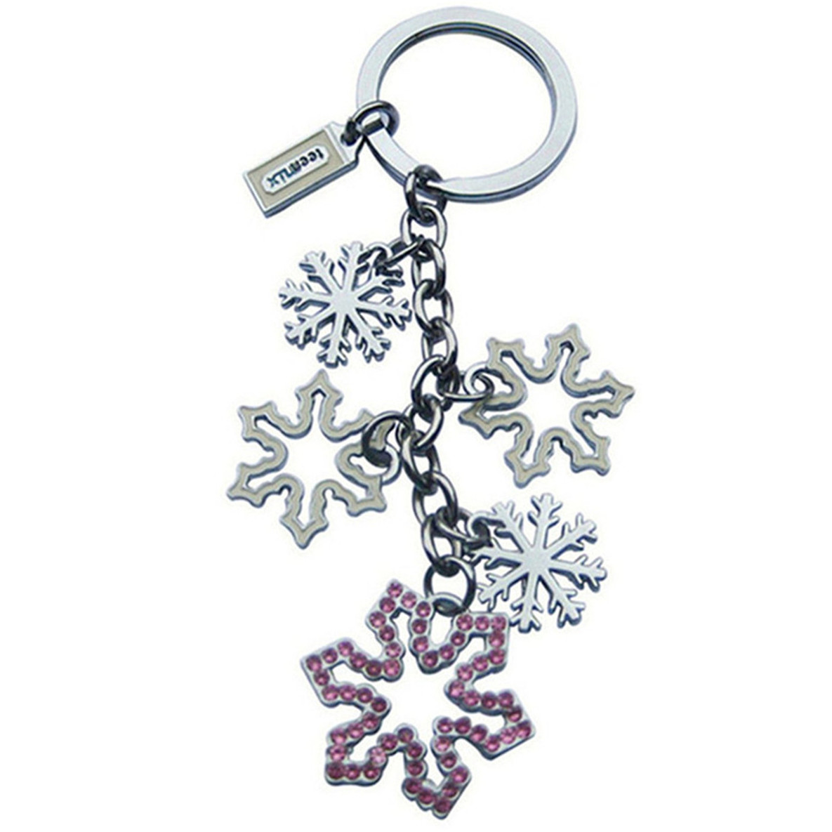 Snowflake charm cluster keychain