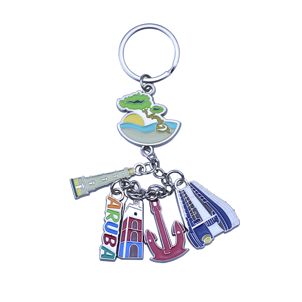 Travel charm spinner keychain