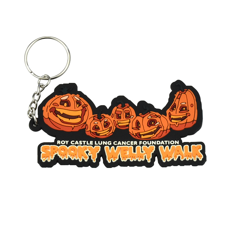 Spooky pumpkin PVC keychain