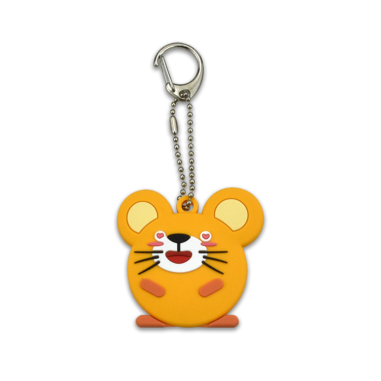 Yellow mouse PVC keychain